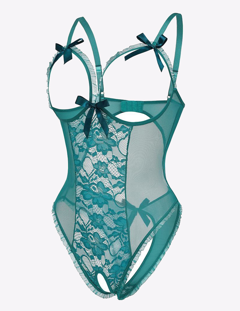 Bodysuit mit ausgeschnittenen Cups aus Spitze