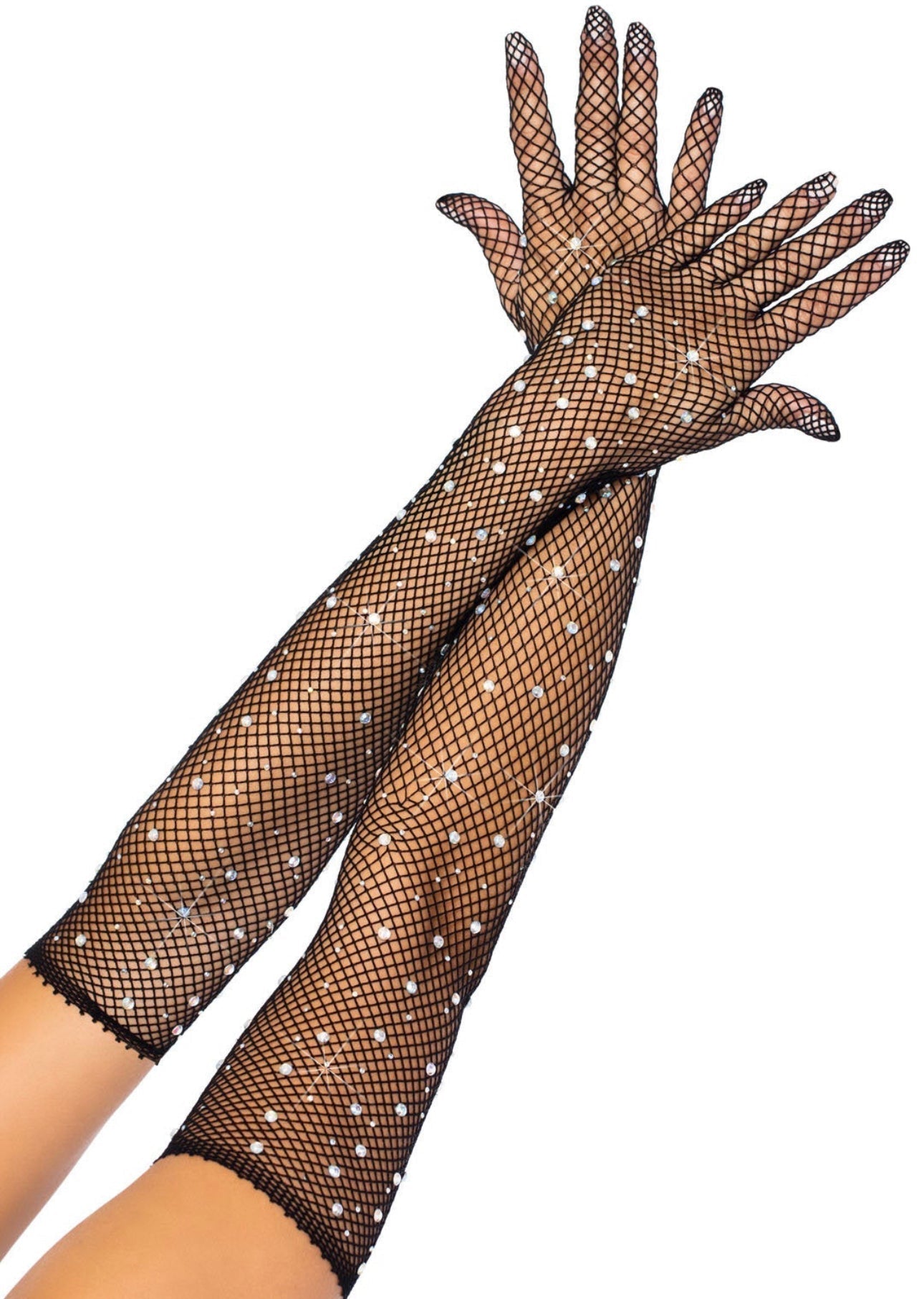 Strass-Langarm-Handschuhe