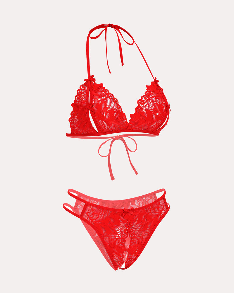 BH und Panty Set Halter Lace 2 Stück Set