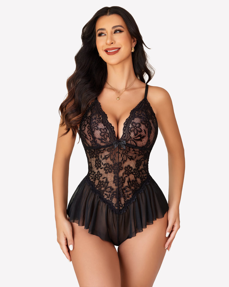 Spitze Bodysuit Einteiler Teddy
