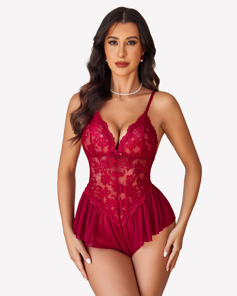 Spitze Bodysuit Einteiler Teddy