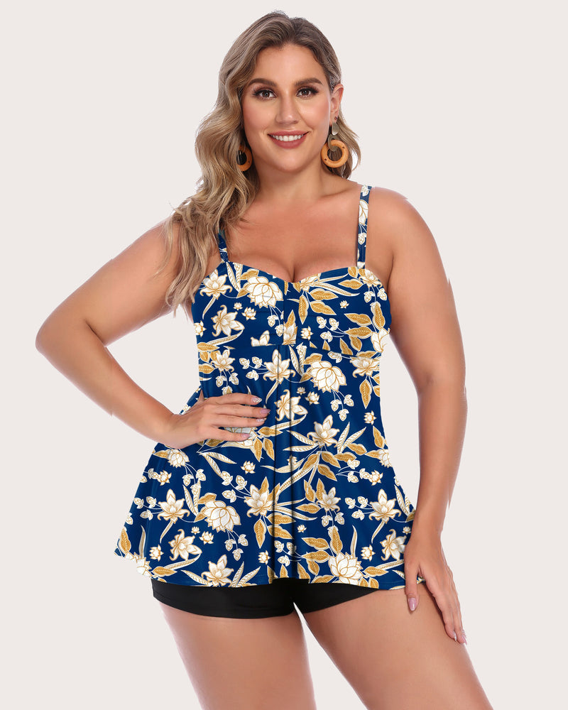 Leopard Tankini Set Badeanzüge mit Shorts