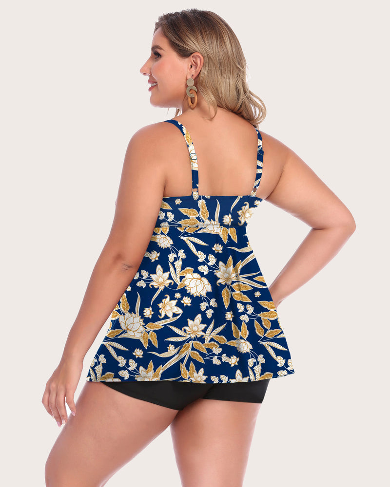 Leopard Tankini Set Badeanzüge mit Shorts
