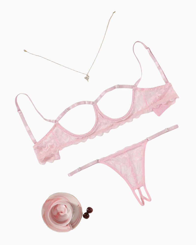 BH und Höschen 2 Stück Spitze Dessous Set