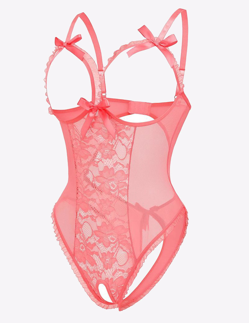 Bodysuit mit ausgeschnittenen Cups aus Spitze