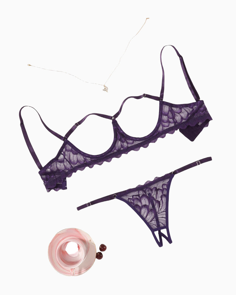 BH und Höschen 2 Stück Spitze Dessous Set
