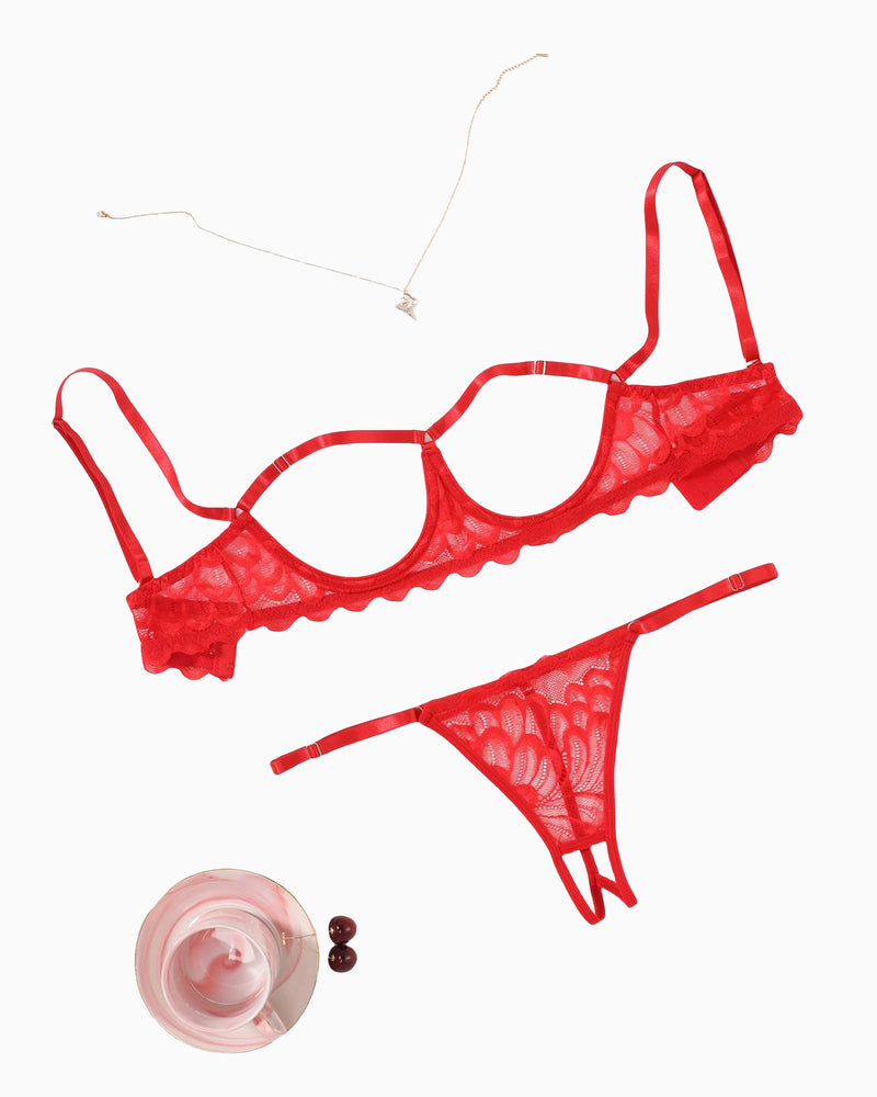 BH und Höschen 2 Stück Spitze Dessous Set
