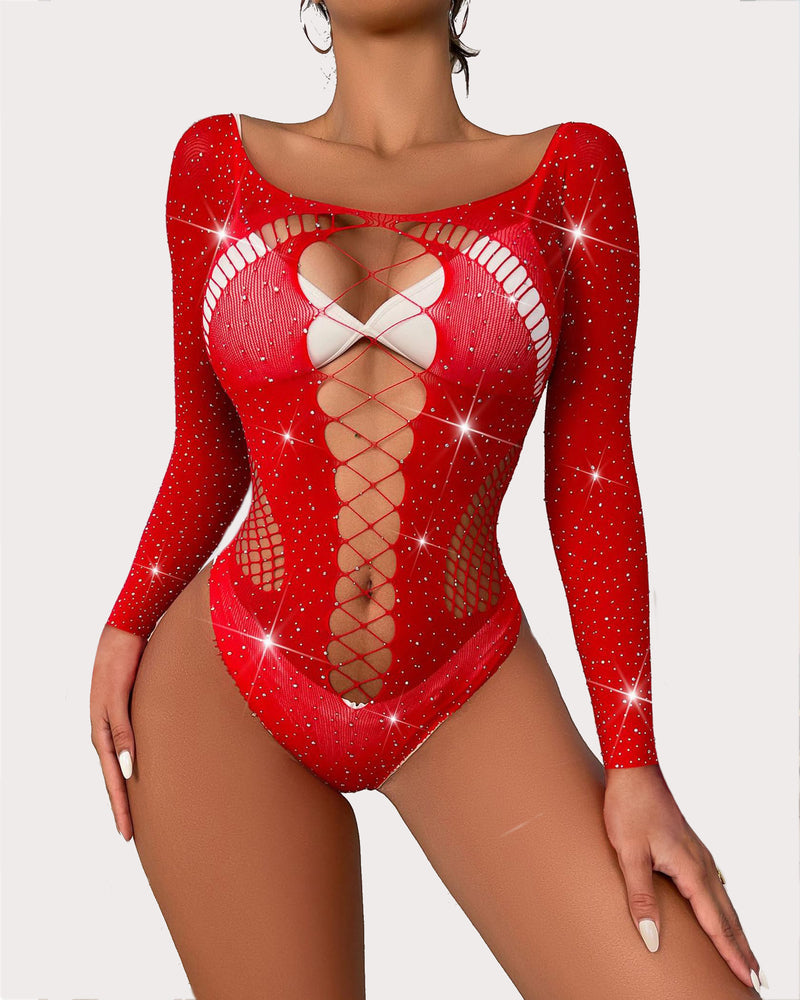 Netzstrick-Bodysuit aus Fischernetz