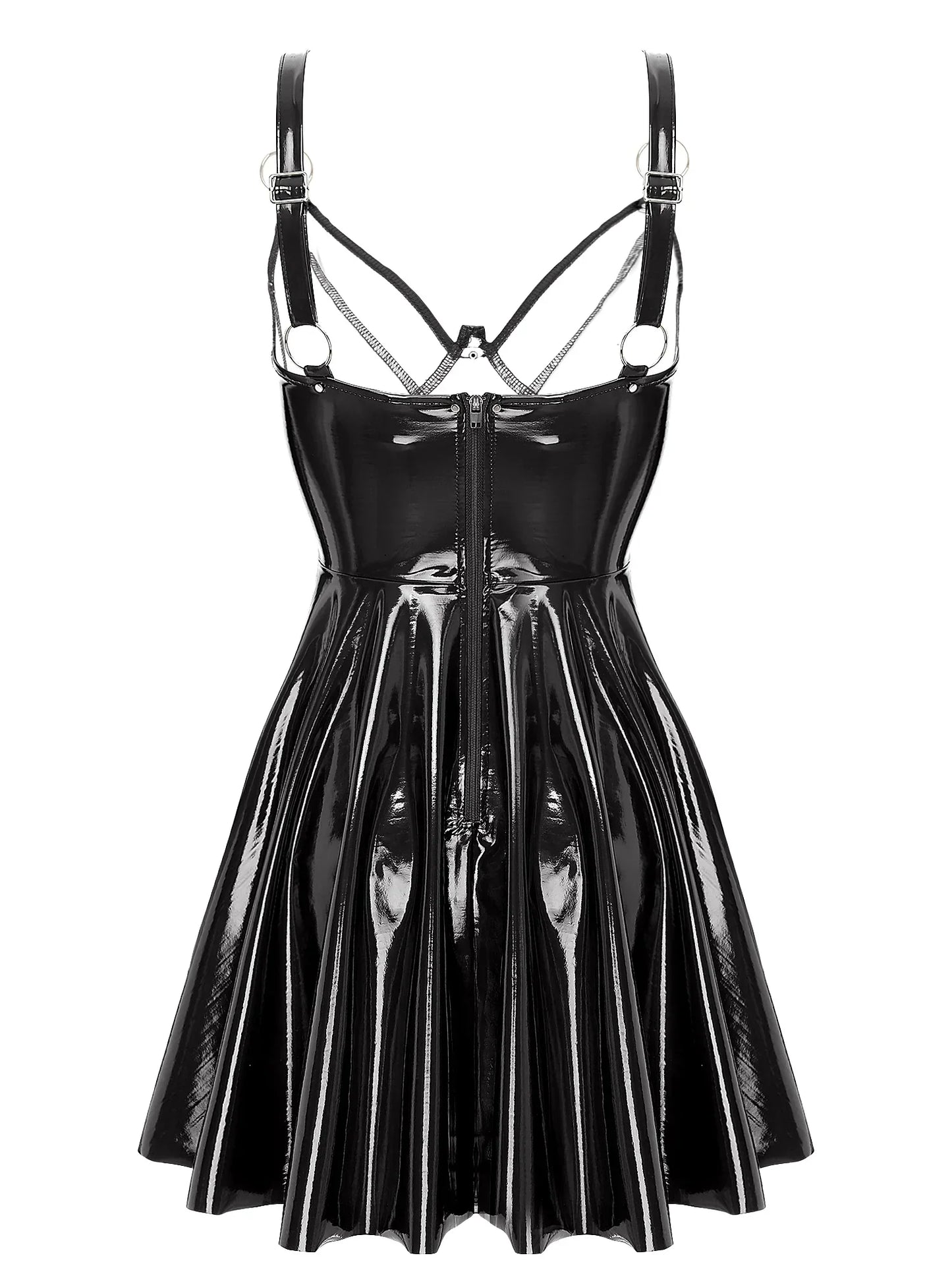 Verführerisches Glänzendes Leder-Latex-Kleid | KissHuts®