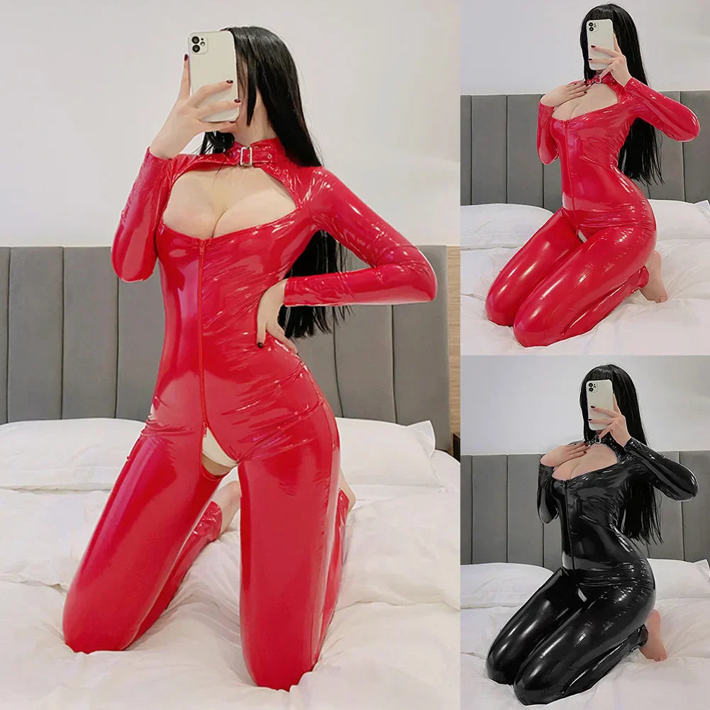 Verführerischer Latex-Bodysuit mit Reißverschluss - KissHuts®