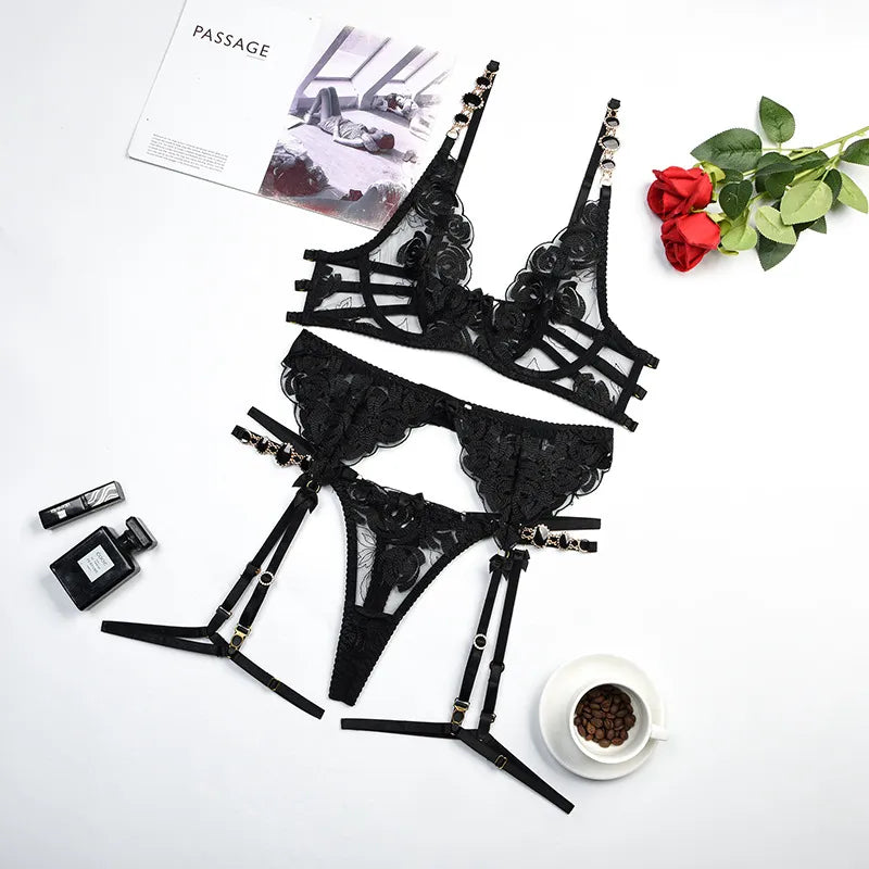 Alexa 3-teiliges Dessous-Set | KissHuts® Sexy Unterwäsche