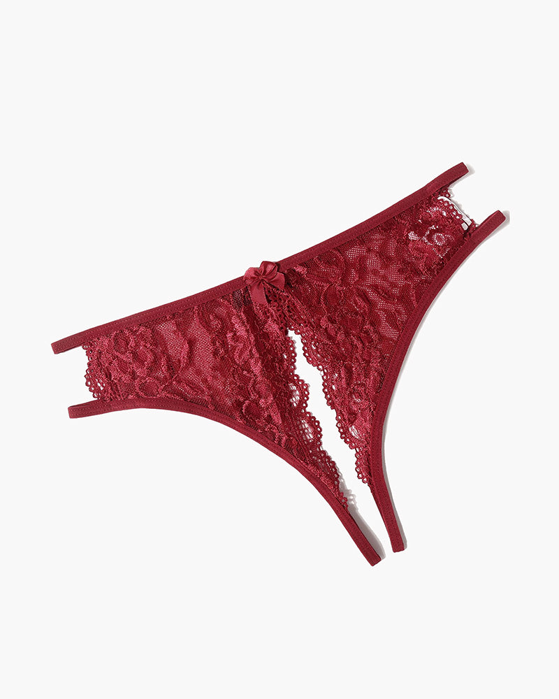 Spitzenhöschen Floraler Spitzen-Slip mit Schleife