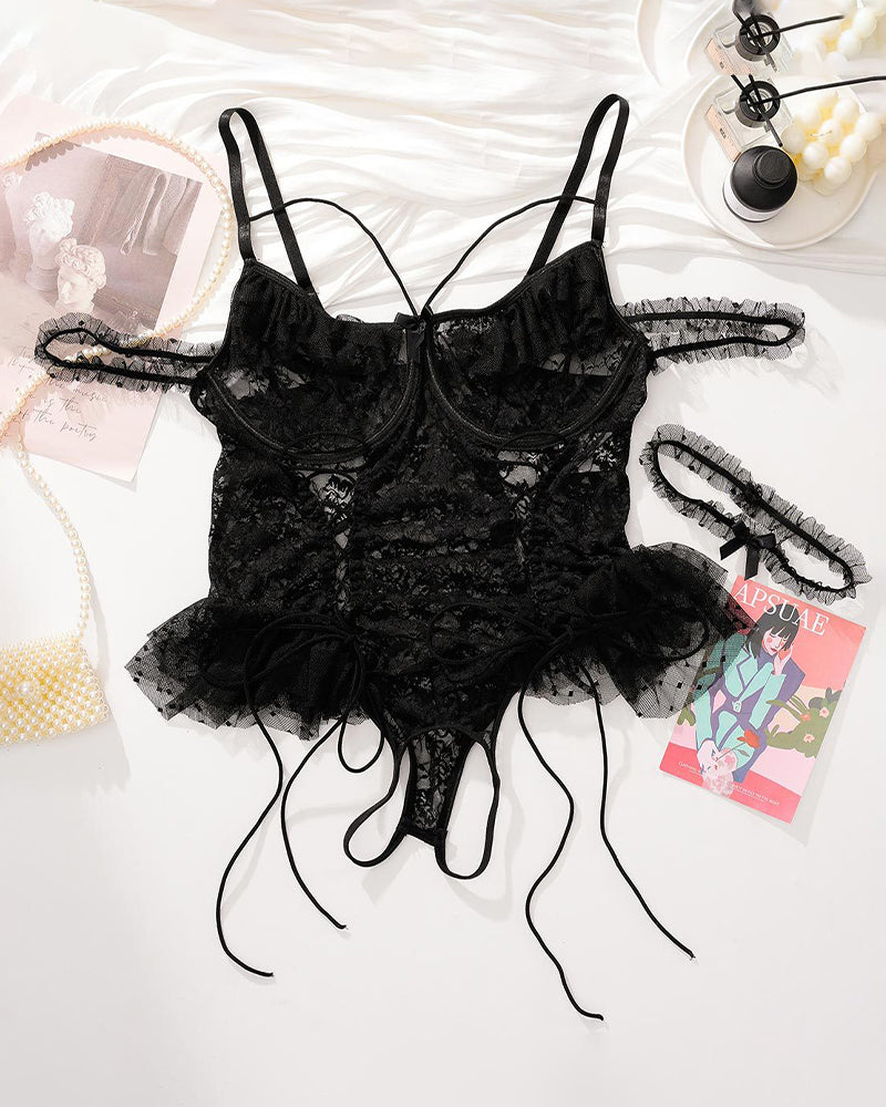 Bodys mit transparenter Spitze in Übergröße