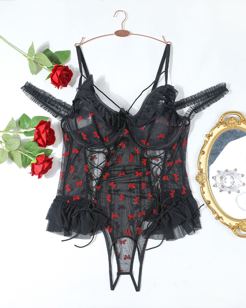 Bodys mit transparenter Spitze in Übergröße