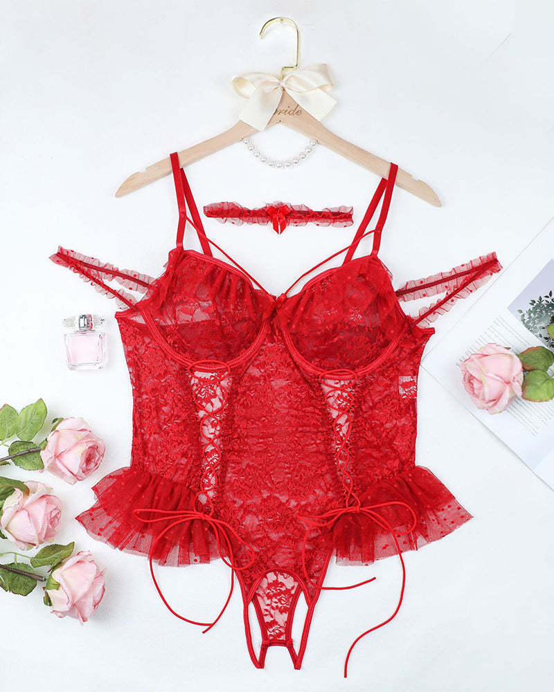 Bodys mit transparenter Spitze in Übergröße