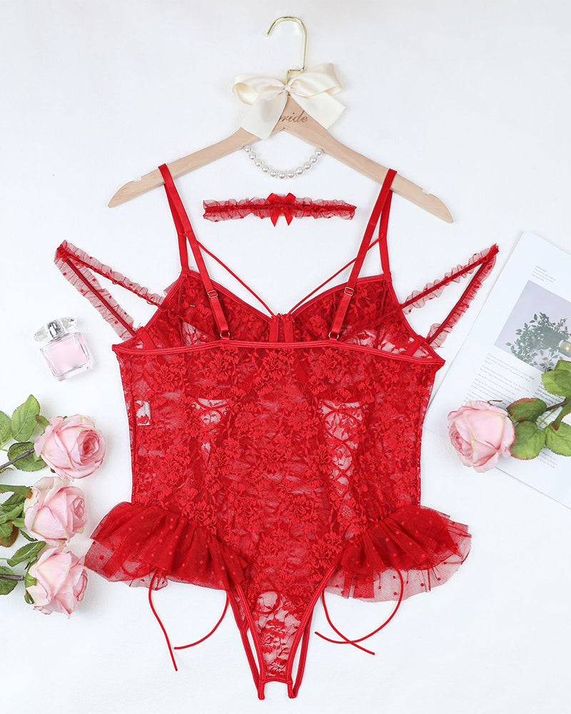Bodys mit transparenter Spitze in Übergröße