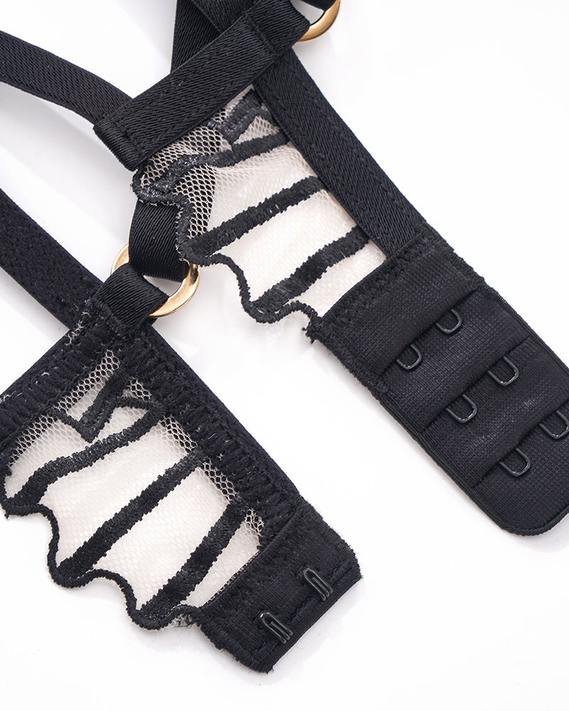 Dünner bestickter BH und Panty 2 Sets
