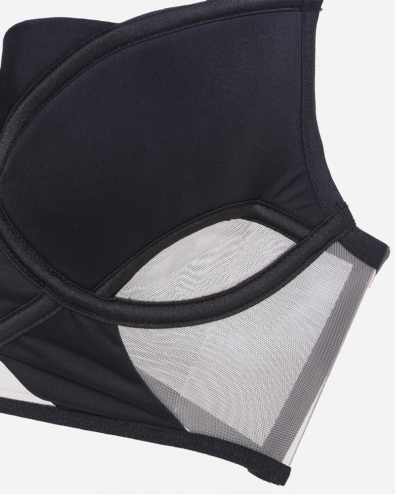 Push Up Mesh Hollow BH und Tanga Set