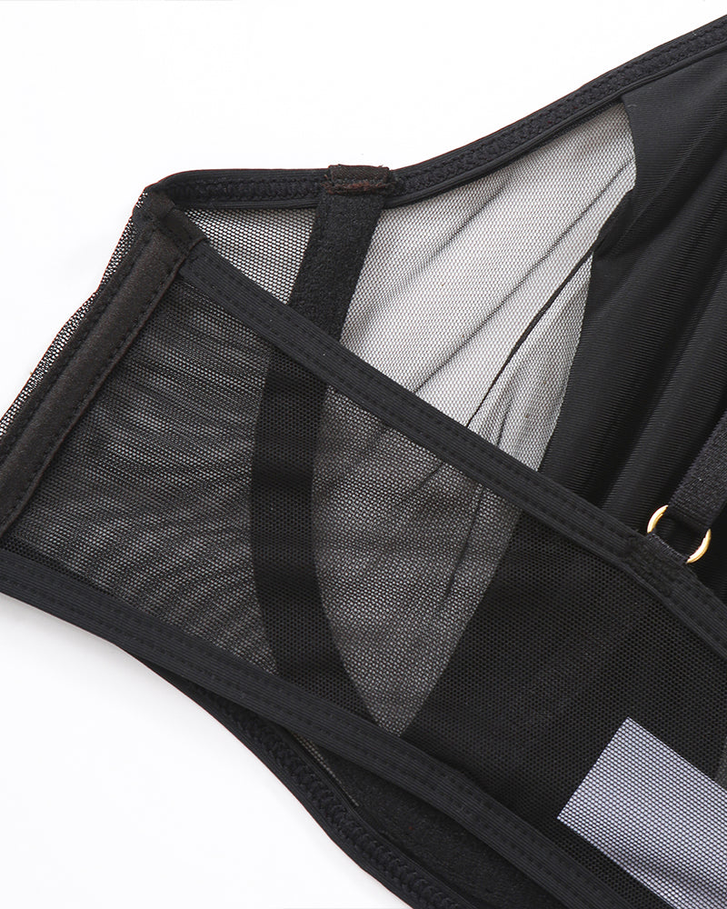 Push Up Mesh Hollow BH und Tanga Set