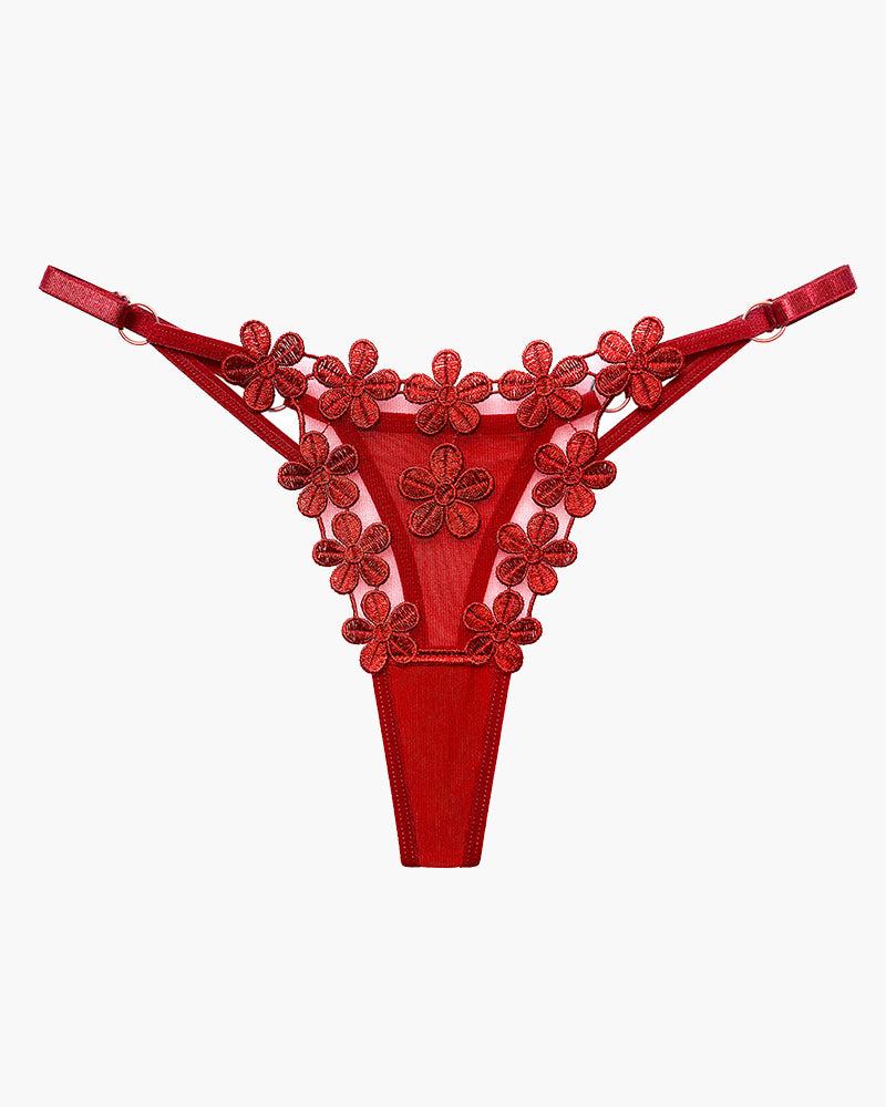 Blumenstickerei Mesh Spitze Höschen