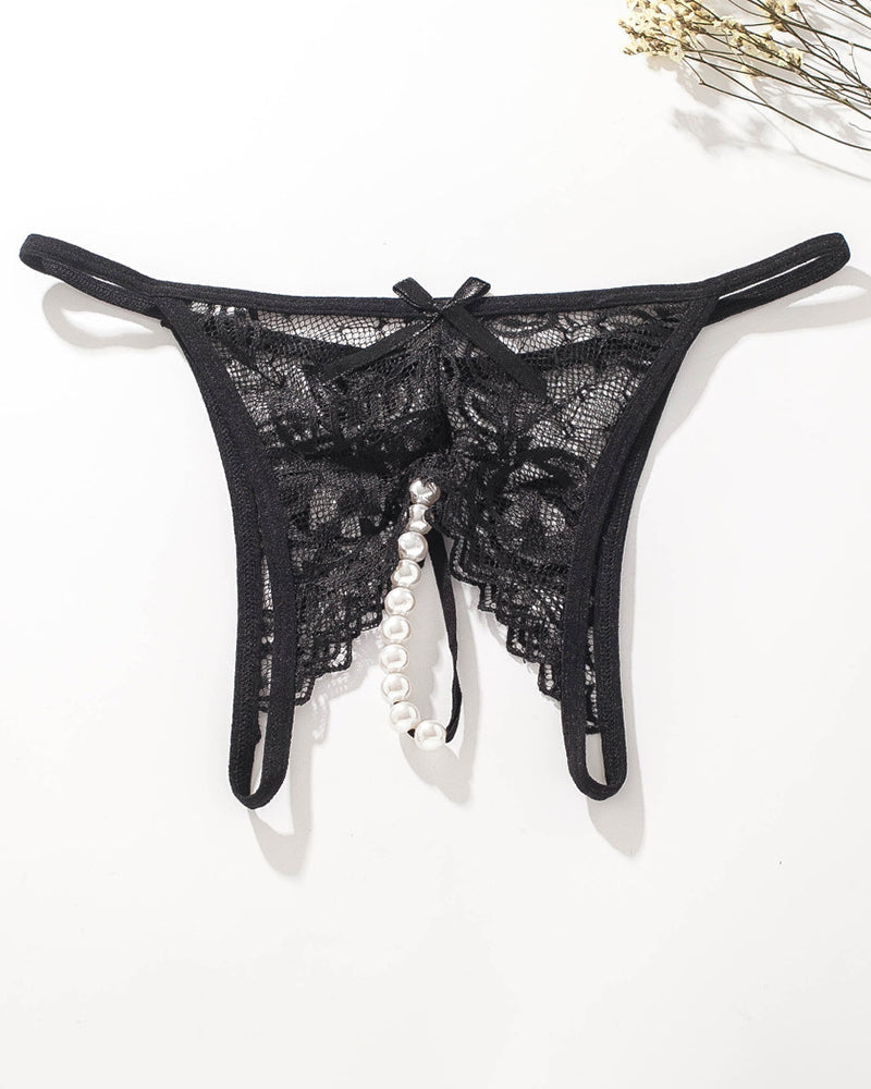 Spitze Perle G-String Niedriger Aufstieg T-Back Tanga
