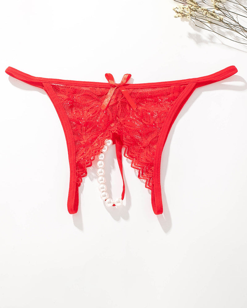 Spitze Perle G-String Niedriger Aufstieg T-Back Tanga