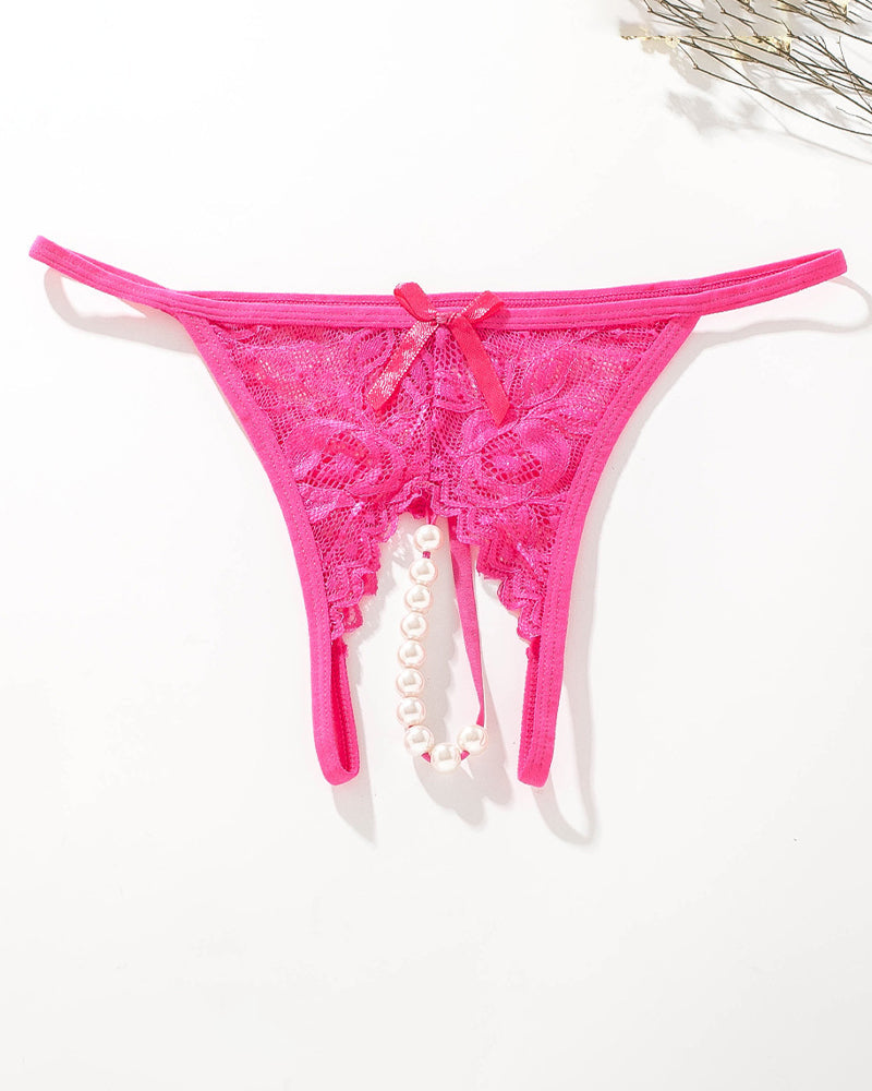Spitze Perle G-String Niedriger Aufstieg T-Back Tanga