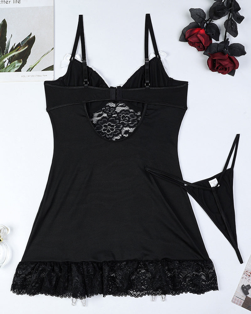 Lace Corset Lingerie Dress Set
