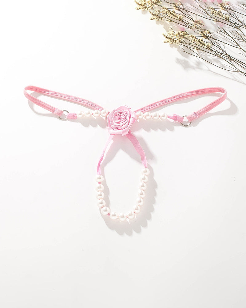 Perle Rose Durchsichtiges Tanga-Höschen
