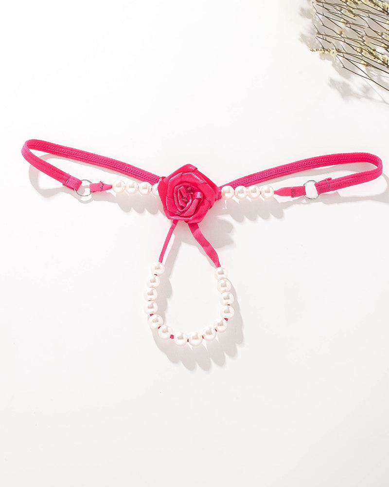Perle Rose Durchsichtiges Tanga-Höschen