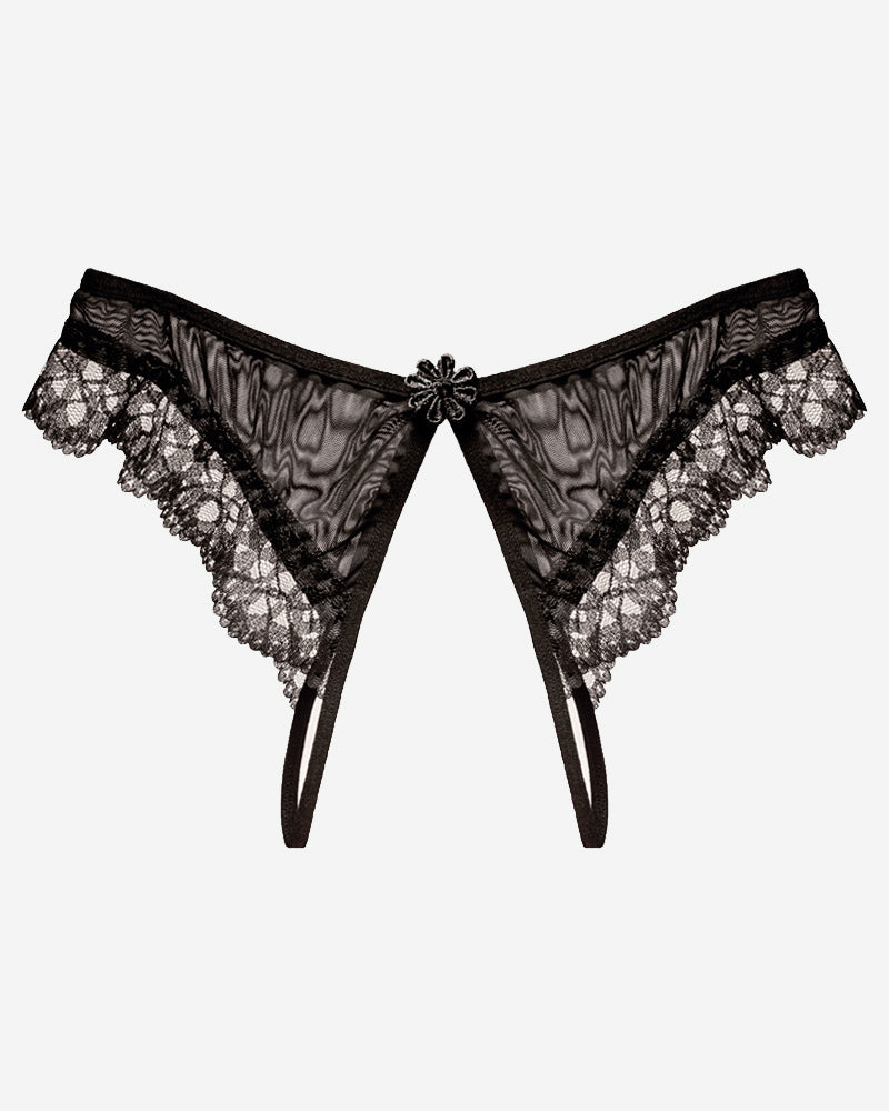 Tanga mit niedriger Taille und Spitze im Schritt