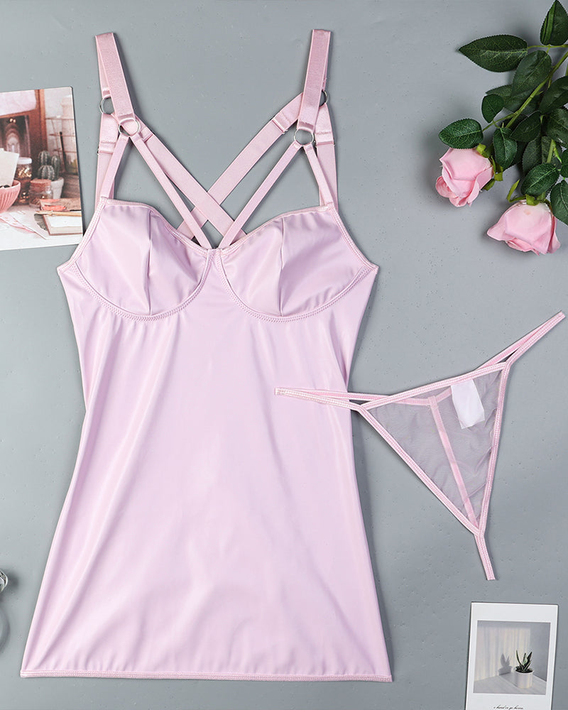 Leder Kleid mit Rückenausschnitt