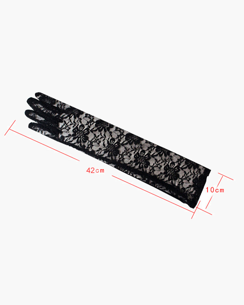 Lange Spitze Blumen Dressing Handschuhe