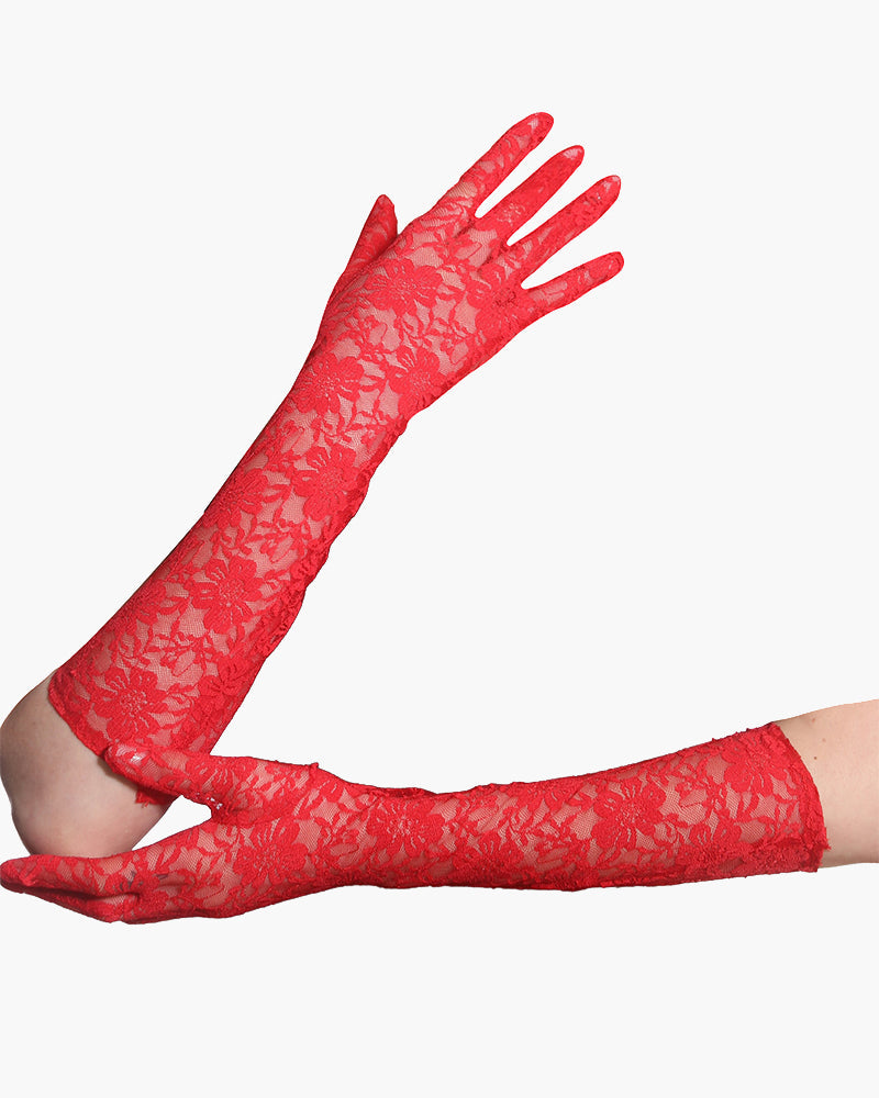 Lange Spitze Blumen Dressing Handschuhe
