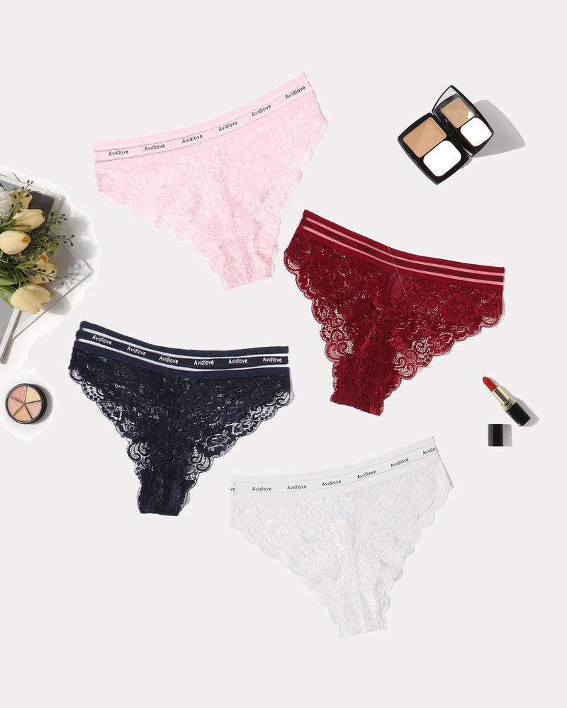 Floral Lace Panties Hipster Unterwäsche Slips Panty Set