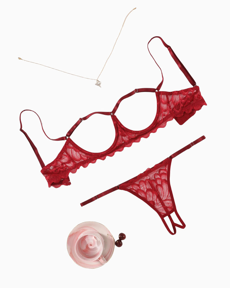 BH und Höschen 2 Stück Spitze Dessous Set