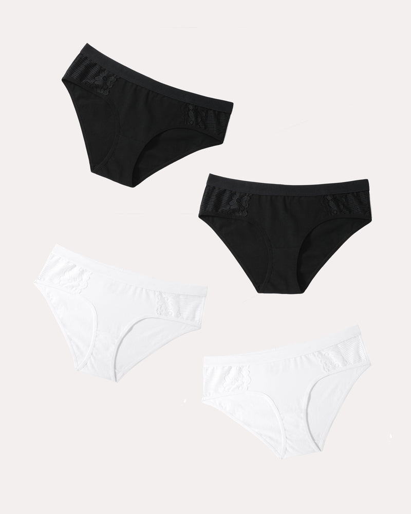 4 Stück-Baumwoll-Hipster-Tanga-Slip Bikini-Höschen