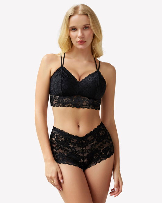 2 Stück Spitze BH und Panty Set