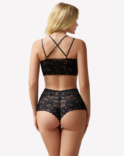 2 Stück Spitze BH und Panty Set