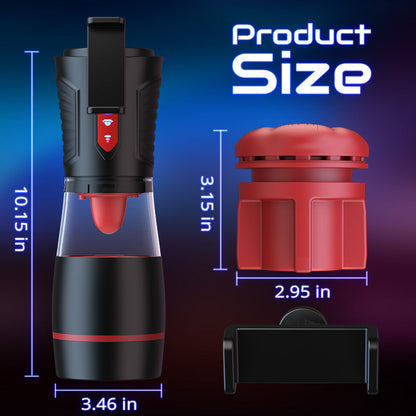 Acmejoy - 【Partner Play】LickMe Phone Holder 4 Sauger 7 Zungenleckende Stimme Funktion Männlicher Stroker Masturbator
