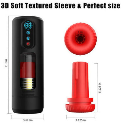 Acmejoy - 9 Teleskopische Vibration saugen beheizte Flugzeug männliche Stroker