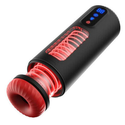 Acmejoy - 9 Teleskopische Vibration saugen beheizte Flugzeug männliche Stroker