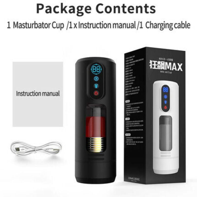 Acmejoy - 9 Teleskopische Vibration saugen beheizte Flugzeug männliche Stroker