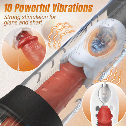 Acmejoy - Robert 2 IN 1 Leistungsstarke vibrierende Masturbator Penis Pumpe mit manuellem Modus