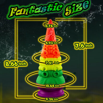 Orlagh 8.66 Zoll Regenbogen Dildo mit Saugnapf