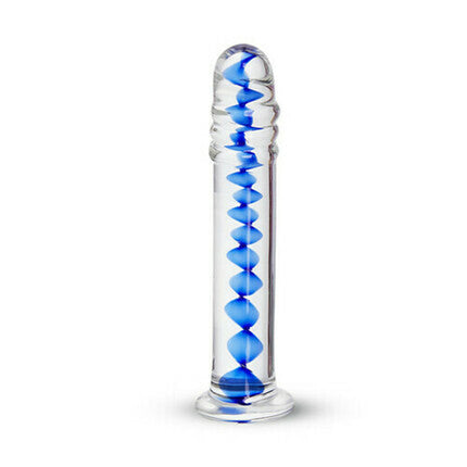 Acmejoy gefrorenen Saphir Spirale Glas Dildo 6,18 Zoll