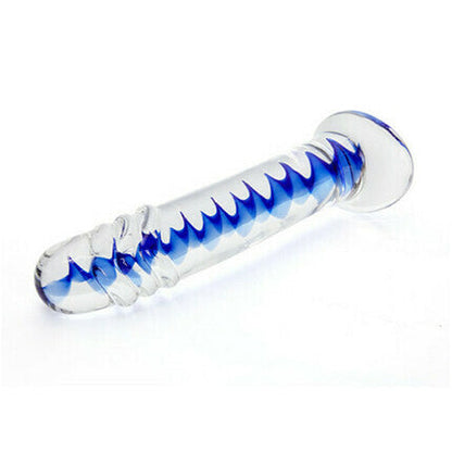 Acmejoy gefrorenen Saphir Spirale Glas Dildo 6,18 Zoll