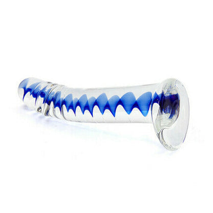 Acmejoy gefrorenen Saphir Spirale Glas Dildo 6,18 Zoll