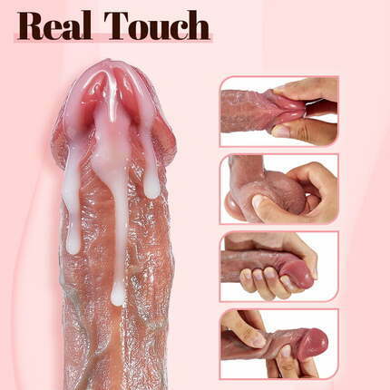 AcmeJoy IPX7 wasserdicht 7 schiebend schwingend 10 vibrierend heizend lebensecht Dildo 8,46 Zoll