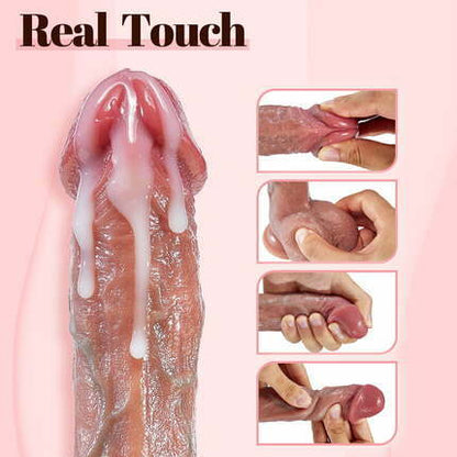 AcmeJoy IPX7 wasserdicht 7 schiebend schwingend 10 vibrierend heizend lebensecht Dildo 8,46 Zoll